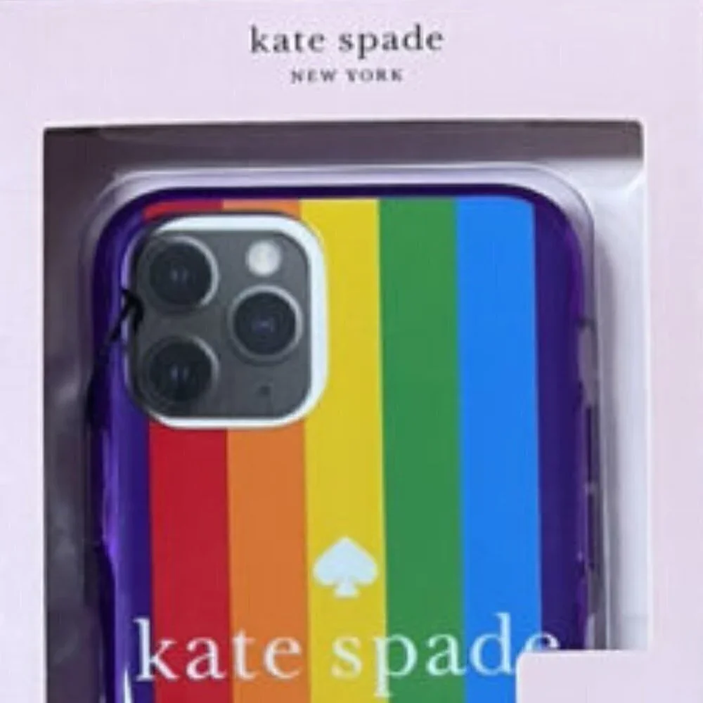 Kate Spade NY Cell Phone Case Rainbow Pride Logo iPhone 11 Pro Max NIB Gift